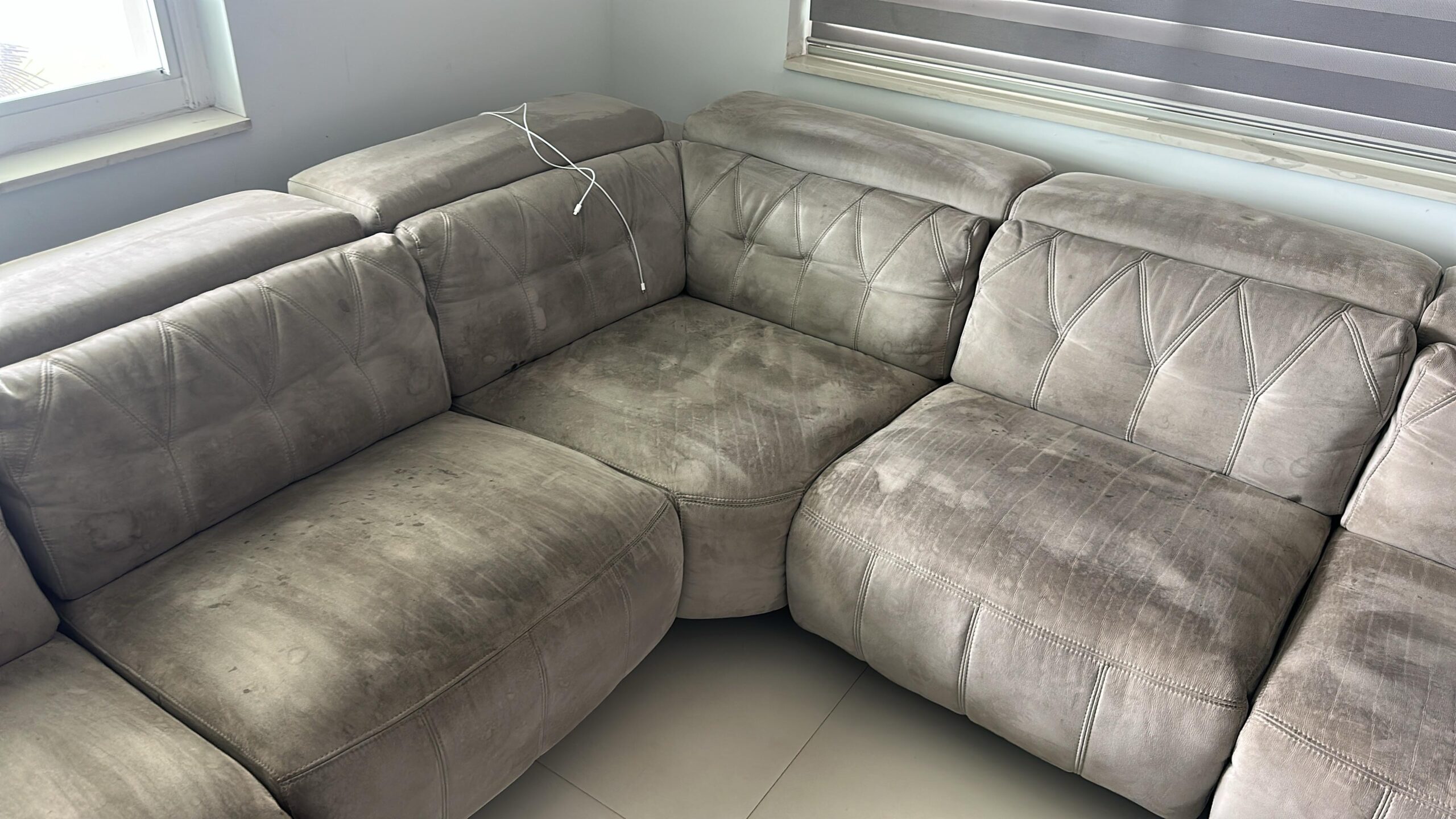 Sofa cleaning before image experts cleaners